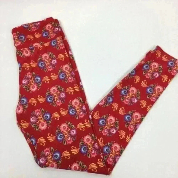 New Lularoe OS leggings Floral Asian Print 2-12 - Picture 1 of 8